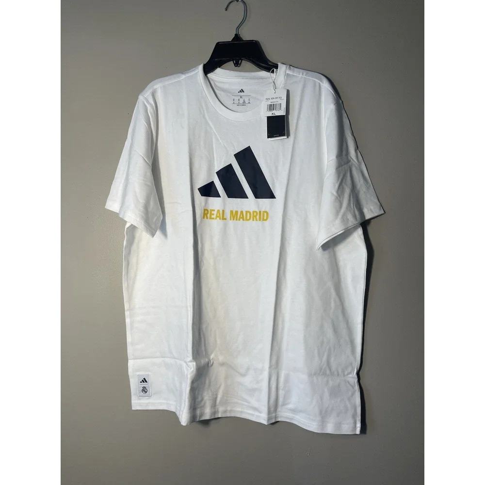 Adidas Real Madrid Men's T-shirt Size XL White La Liga Spain New